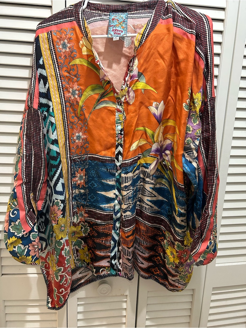 Johnny Was Allie Button Down Blouse XL